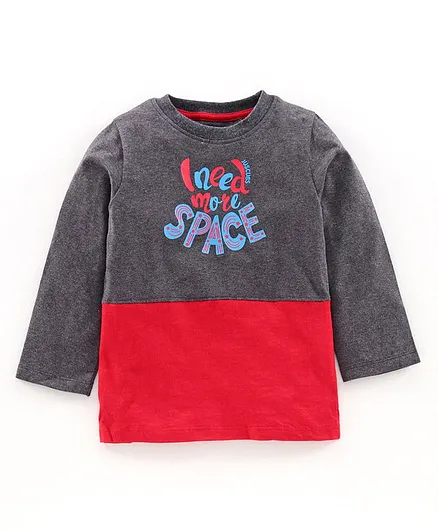 JusCubs Full Sleeves I Need More Space Printed Tee - Grey