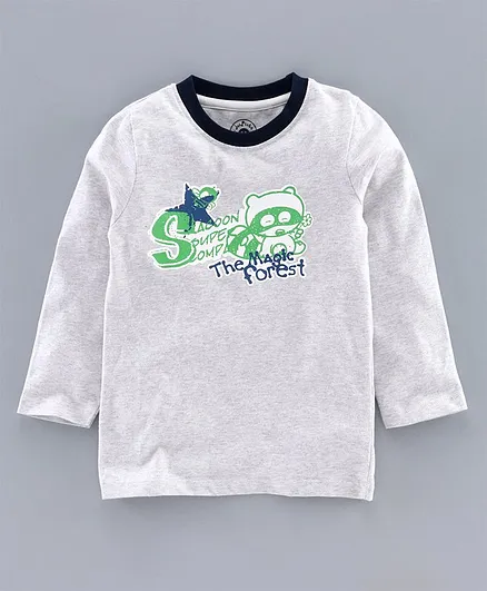 JusCubs Full Sleeves The Magic Forest Printed T-Shirt - Grey