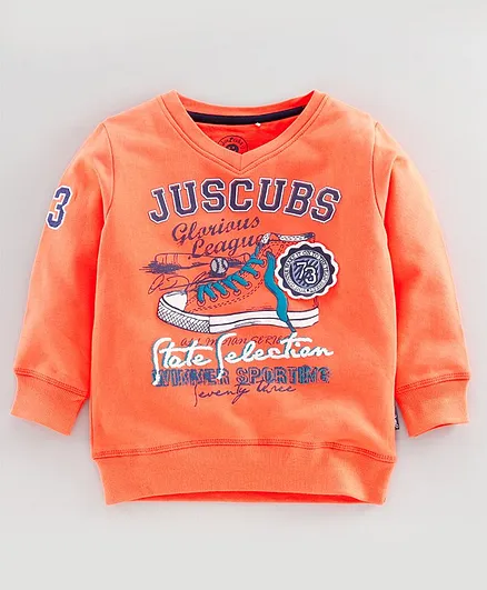 JusCubs Full Sleeves Glorious League Printed Sweatshirt - Orange