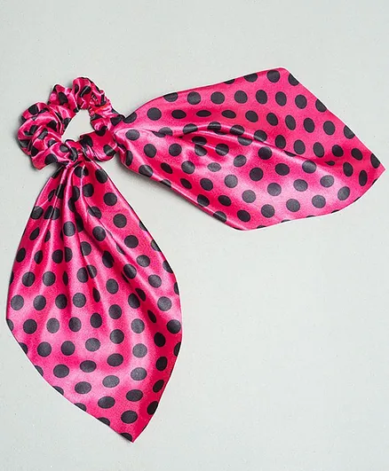 TMW Kids Polka Dot Printed Scrunchie - Pink