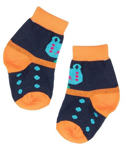 TMW Kids Dotted Pattern Ankle Length Soft Cotton Socks - Orange