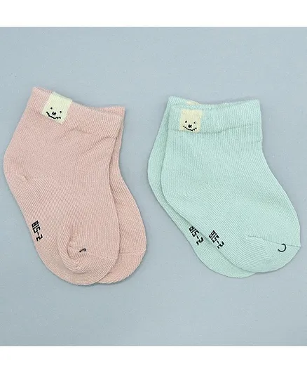 TMW Kids 2 Pairs Of Ribbed Socks - Blue Pink