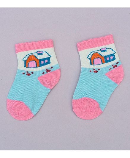 TMW Kids House Print Detailing Socks - Blue