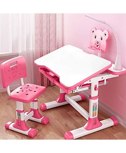 StarAndDaisy Multifunctional Study Table And Chair With Lamp - Pink