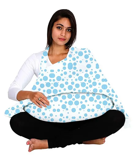 Colorfly Nursing Cover & Breastfeeding Pillow with With Removable Outer Cover Combo - Blue