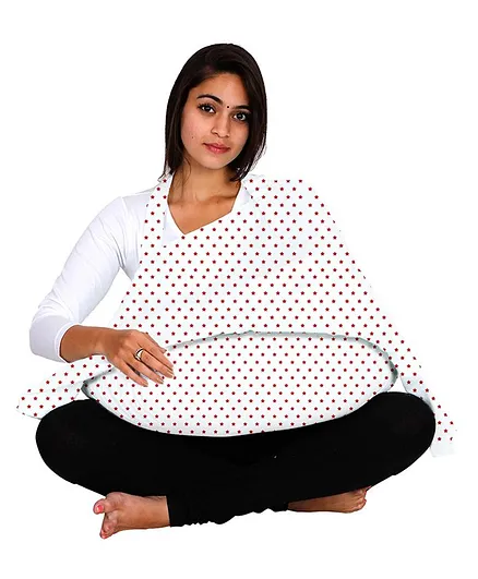Colorfly Nursing Cover & Breastfeeding Pillow with With Removable Outer Cover Star Print - Red