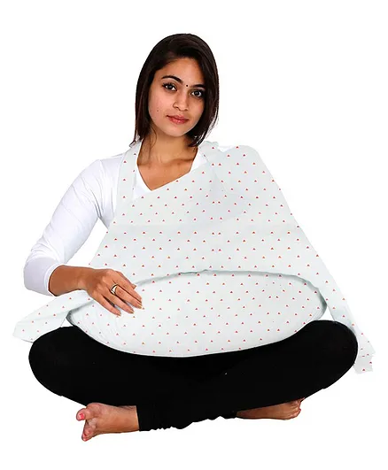 Colorfly Nursing Cover & Breastfeeding Pillow with With Removable Outer Cover White