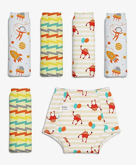 SuperBottoms Padded Potty Training Pants Star Gazer Collection Pack of 6 - Multicolour