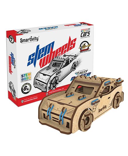 Smartivity Stem Wheels Rally Race DIY Building Construction Activity Kit - Multicolor