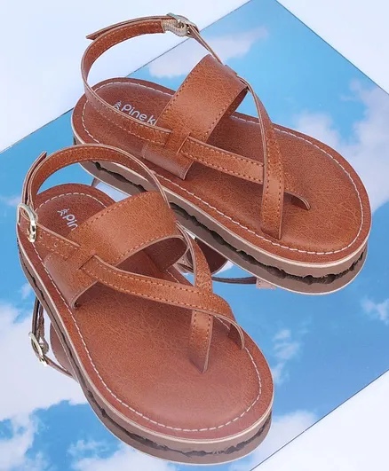 Pine Kids Ethnic Wear Sandals - Brown