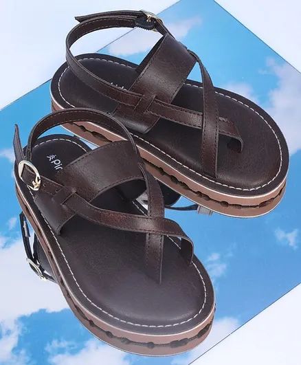 Pine Kids Ethnic Wear Sandals - Dark Brown