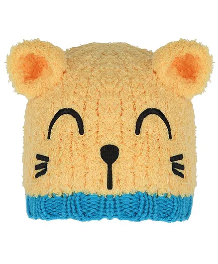Tiekart Warm Baby Animal Face Design Cap - Circumference 40cm - Yellow & Blue