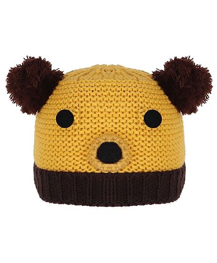 Tiekart Warm Animal Face Design Cap - Circumference 38cm - Yellow & Brown
