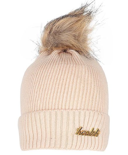 Tiekart Fur Cluster Design Warm Baby Cap - Cream