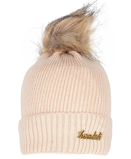 Tiekart Fur Cluster Design Warm Baby Cap - Cream