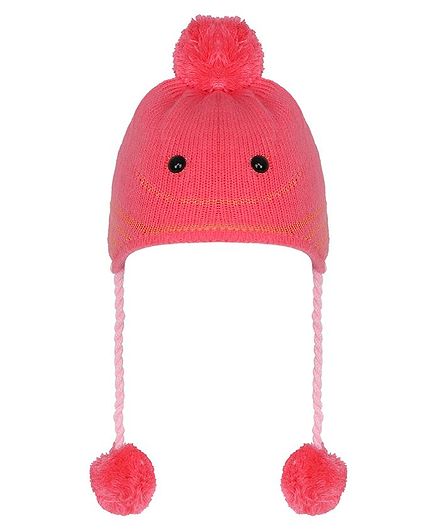 Tiekart Pom Pom & Smile Design Warm Baby Cap - Orange