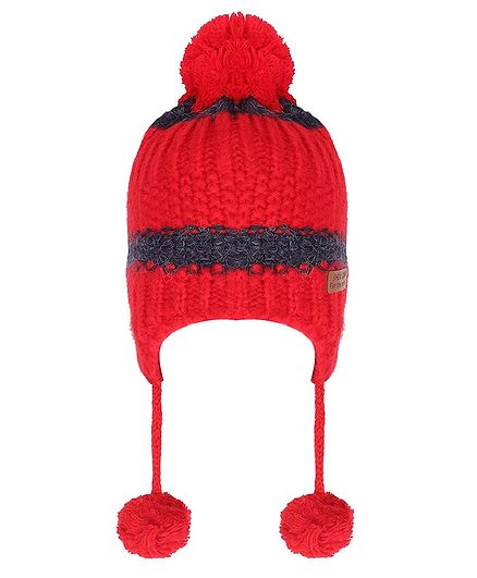 Tiekart Colour Block Pattern Cap - Red