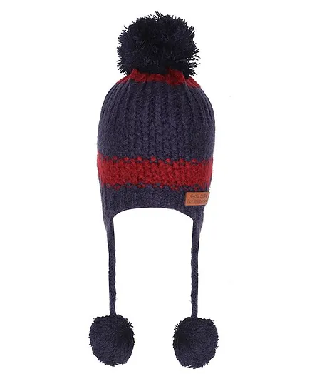 Tiekart Colour Block Pattern Cap - Navy Blue