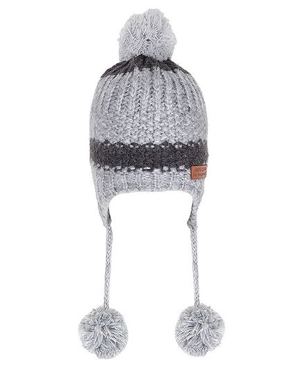Tiekart Colour Block Pattern Cap - Grey