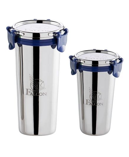 Falcon Stainless Steel Tumblers Set of 2 - 370 ml & 520 ml