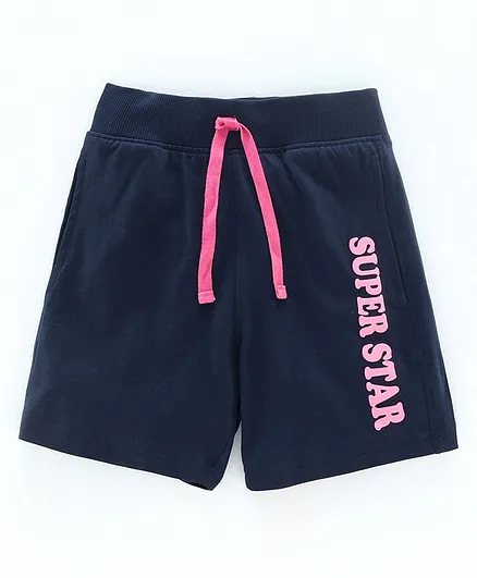 Doreme Shorts Super Star Print - Navy Blue