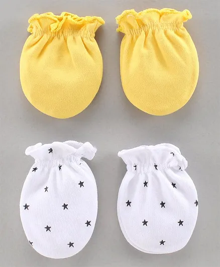 Ben Benny Mitten Pack Of 2 - Yellow White