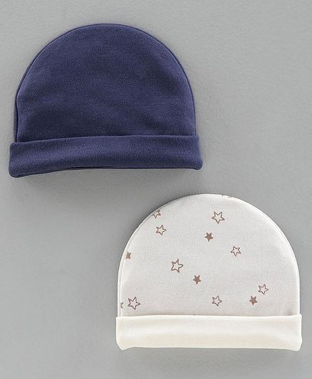 Ben Benny Baby Cap Pack of 2 White Blue - Diameter 8.5 cm