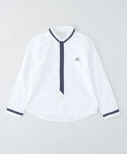 Angel & Rocket Full Sleeves Solid Shirt - White