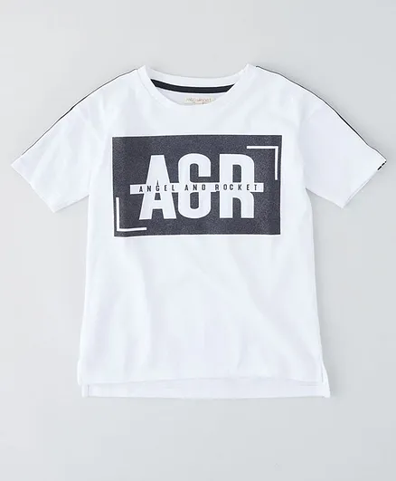 Angel & Rocket Short Sleeves Printed T-Shirt - White
