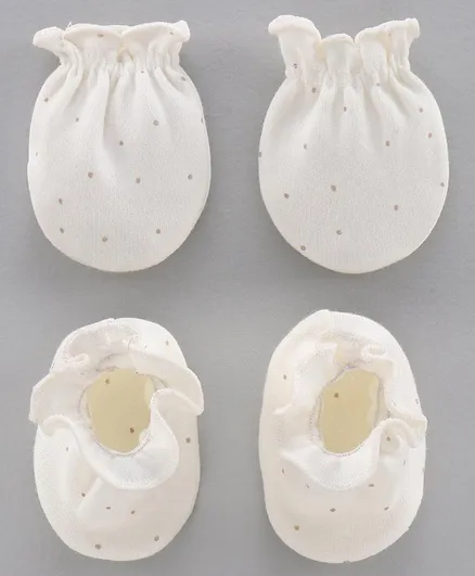Ben Benny Mittens & Booties Set - Cream