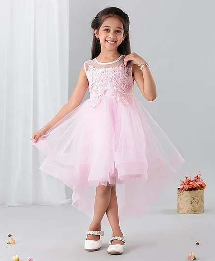 Mark & Mia Sleeveless Frock Floral Embroidery - Pink