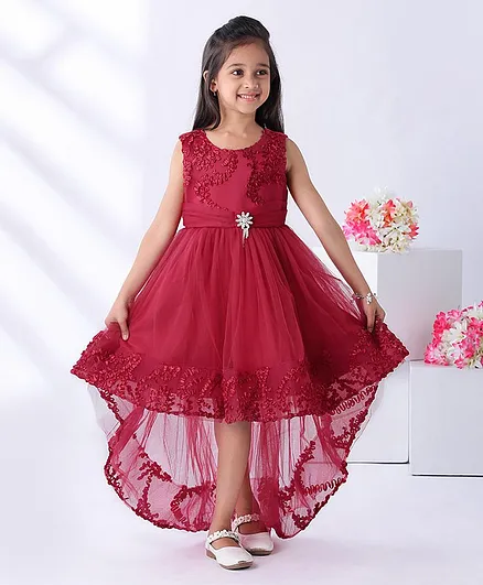 Mark & Mia Sleeveless High Low Frock - Maroon