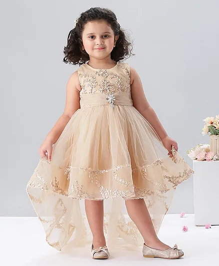 Mark & Mia Sleeveless High Low Frock - Beige