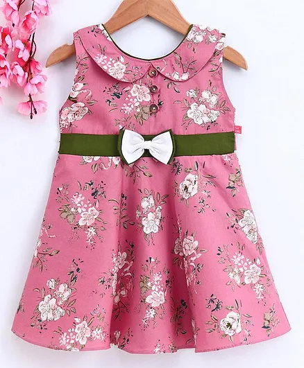 Twetoons Sleeveless Frock Floral Print - Pink