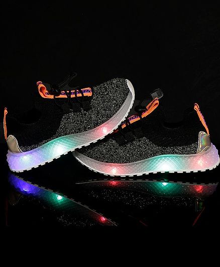 PASSION PETALS Glitter LED Shoes - Black & Orange