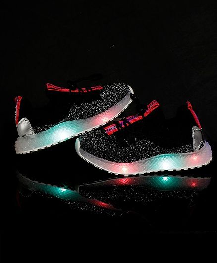 PASSION PETALS Glitter LED Shoes - Black & Red