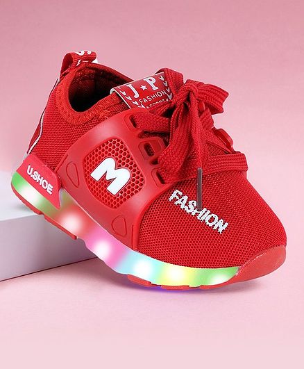 PASSION PETALS Fashion Printed LED Shoes - Red