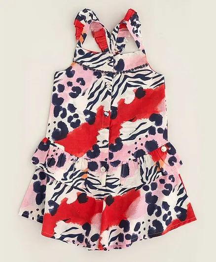 Angel & Rocket Sleeveless Animal Printed Dress - Multi Colour