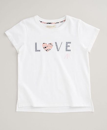 Angel & Rocket Short Sleeves Love Print Tee - White