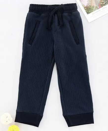 Rikidoos Full Length Solid Track Pants - Navy Blue
