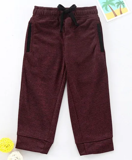 Rikidoos Solid Color Full Length Track Pant - Maroon