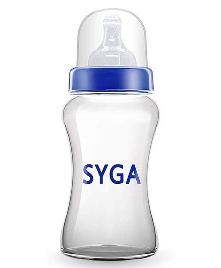 Syga Feeding Bottle with Anti Colic Silicone Teat Blue - 250 ml