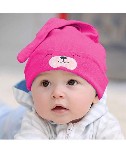 Syga Baby Cap Puppy Print Dark Pink - Diameter 17 cm