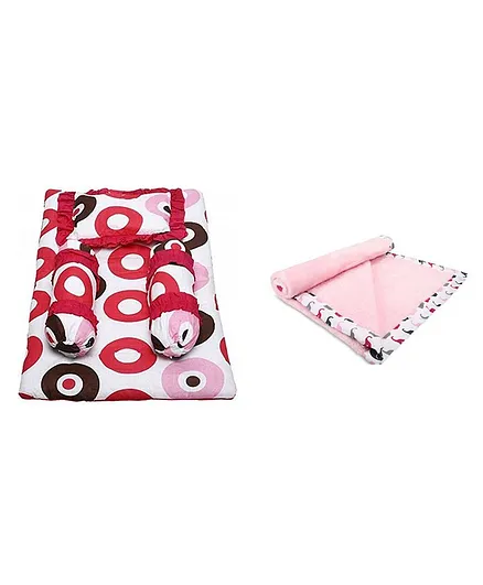 Soul Fiber 100% Cotton Baby Bedding Set with Blanket Ring Print - Pink