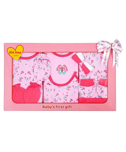 1st Step Cotton Baby Gift Set Pink - Pack of 10