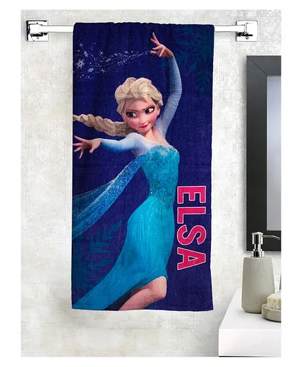 Athom Trendz Disney Frozen Elsa Bath Towel - Dark Blue