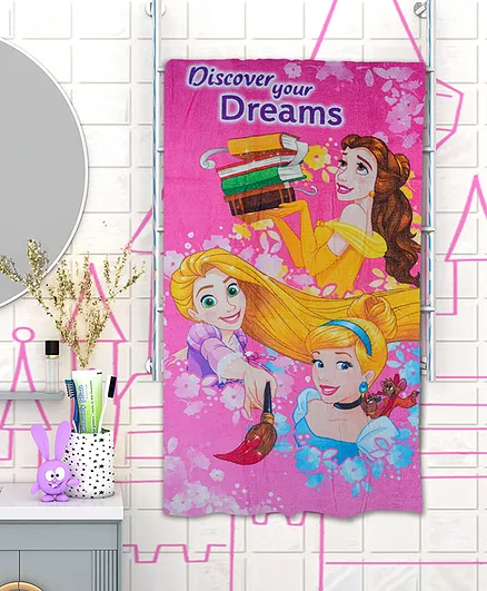 Athom Trendz Disney Princess Bath Towel - Pink