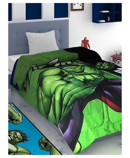 Athom Trendz Marvel Hulk Kids Comforter - Green