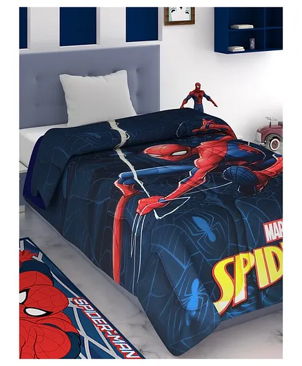 Athom Trendz Marvel Spiderman Kids Comforter - Navy Blue