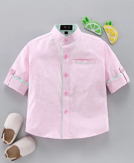 Robo Fry Full Sleeves Solid Color Shirt - Pink